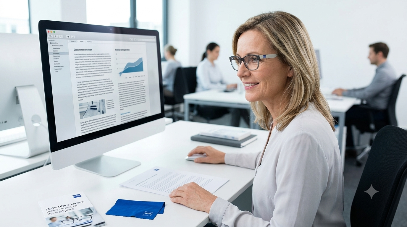 TRÒNG KÍNH VĂN PHÒNG ZEISS OFFICE LENSES – GIẢI PHÁP TỐI ƯU THỊ LỰC VÀ TƯ THẾ CHO DÂN CÔNG SỞ